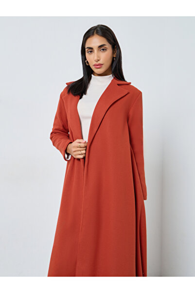 Styli Solid Blazer Neck Open Abaya