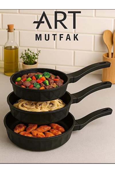 ART Cast Iron Pan Set 3-Piece – Non-Stick Surface 20-24-28 cm