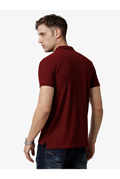 FERVORO By Styli Men Maroon Plain Cotton Polo