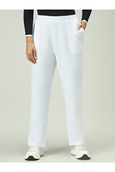 Outzidr By Styli White Textured Solid Pants