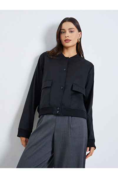 Styli Regular Fit Regular Length Plain Bomber Jacket