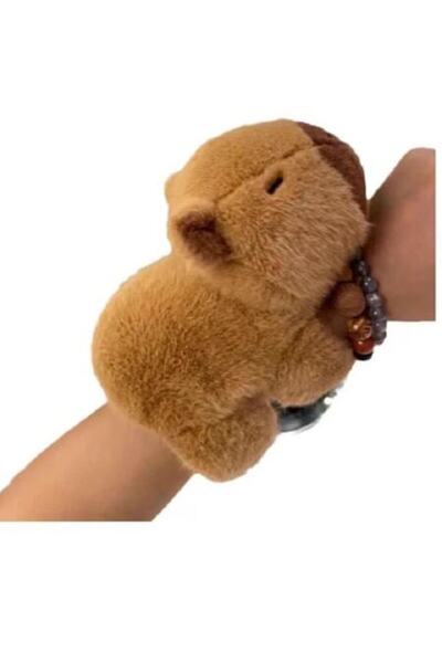 AjieQaQ Promotional Pack: Capybara Plush Bracelet (AjieQaQ, Light Brown) + Squishy Cat Paw