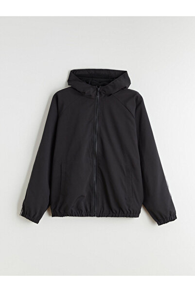 LC Waikiki Black Hooded Girl's Coat