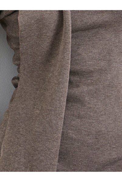 Styli Brown Knit Midi Sweater Dress