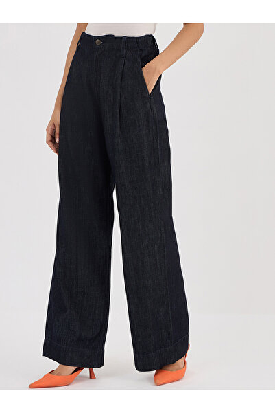 Femmella By Styli Navy Blue Wide Leg Jeans