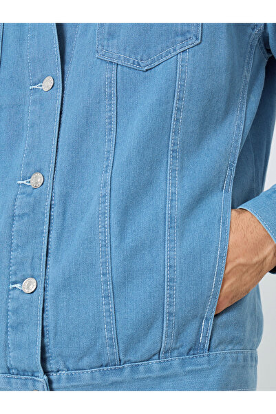 Styli Men Oversized Denim Jacket with Pockets