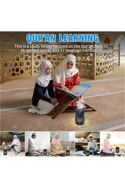 Generic Smart Quran Speaker with Electric Bakhoor Burner,Oud Incense Diffuser 16 Reciters & 18 Translation