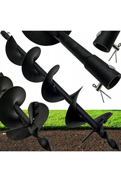 VERKE Висококачествен земен свредел 15 см x 80 см, за електрическа бормашина,...