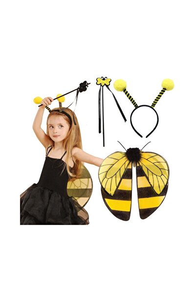 Generic زي النحلة الطنانة للأطفال - أجنحة، عصابة رأس، وعصا، زي النحلة الطنانة...