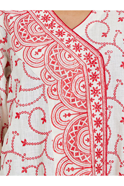 Maxim Creation By Styli Threadwork Embroidery V Neck Jalabiya