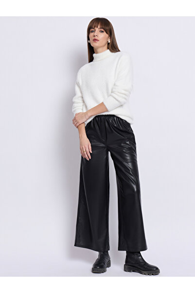 Femmella By Styli White Fuzzy High Neck Sweater