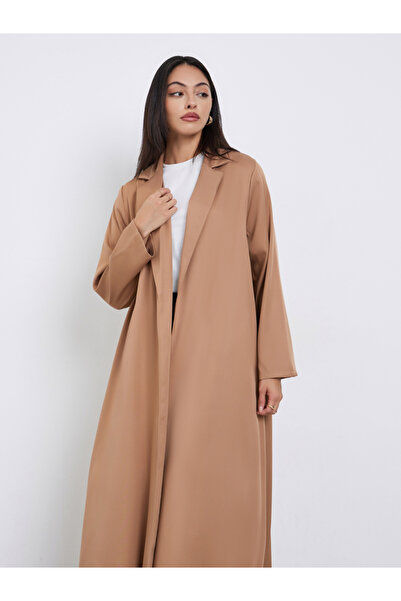 Styli Beige Open Front Abaya