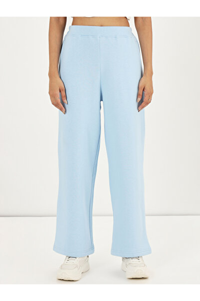 Femmella By Styli Light Blue Straight Fit Fleece Trackpants