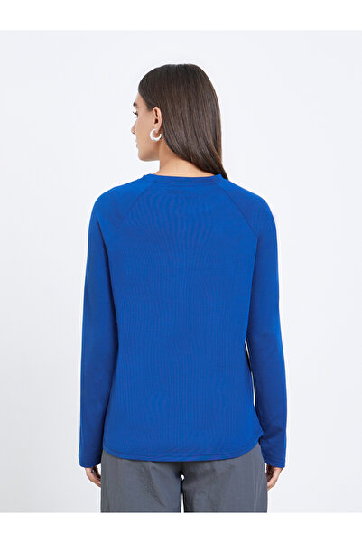 Styli Blue Embroidered Crew Neck T-Shirt