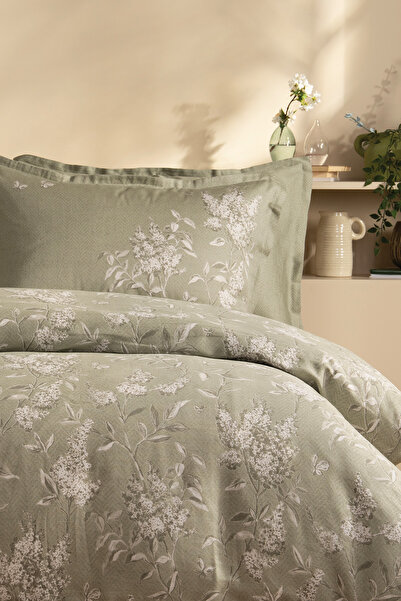 Puffy Sluse Double Ranforce Duvet Cover Set - Sage