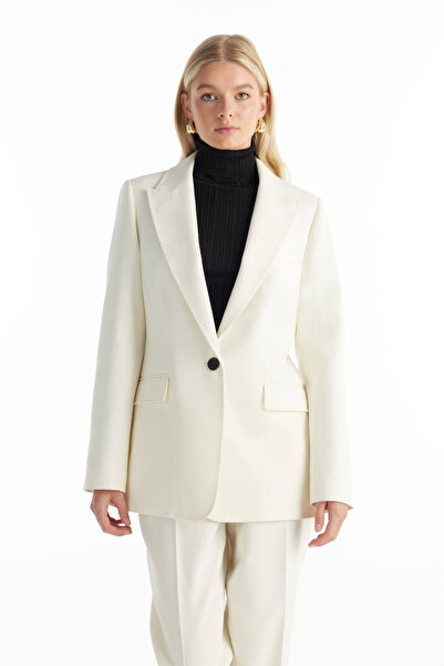 Ted Baker Tailored Fit Kırık Beyaz Kadın Ceket TBWRJC1016