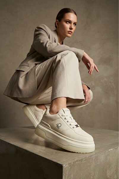 Benetton White Women's Sports Shoes Imported Bni-12046