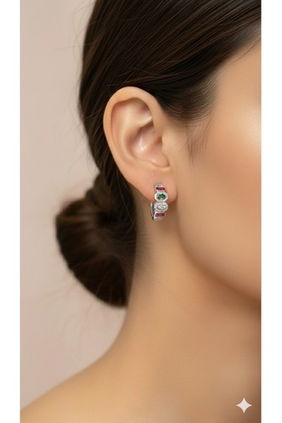 RM Bijuteri Zircon Stone Y Necklace Earrings