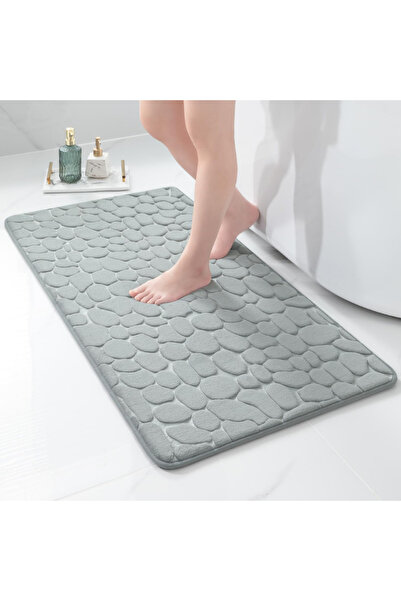 Zippi Anti-slip bath mat, polyester and memory foam, quick drying, size 60 x 40 cm, Grey