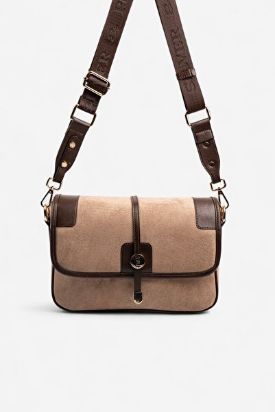 Silver Polo SP1182 Γυναικεία τσάντα χιαστί Suede Mink-Brown