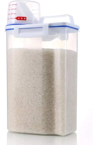 Generic Rice Storage 2.5L Cereal Container Dispenser with BPA-Free Plastic, Airtight Seal, Measuring Cup & P