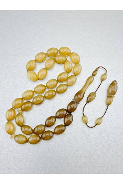 Bülbül Tesbih Özcan Ata Usta İmzalı Koleksiyonluk Beyaz Gergedan Boynuzu Tesbih