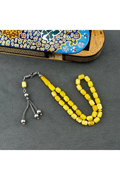 Bülbül Tesbih Usta İşçilikli Orjinal Rus Tek Taş Damla Kehribar Tespih Gümüş ...