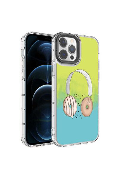 zore iPhone 13 Pro Max Compatible Camera Protected Colorful Patterned Hard Silicone Mrsa Korn Case-No14