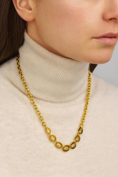 New Obsessions Steel Gold 60 cm Thick Chain Necklace
