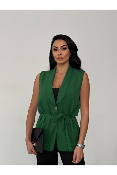 Azda Short Sleeve Baglamalı Vest Green:199