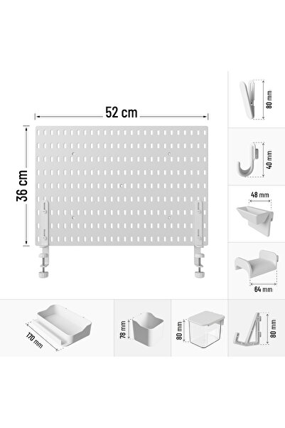 SMİLESEPET SMİLE SEPET ÇOK AMAÇLI ORGANİZATÖR SET METAL AYAK BAĞLANTI ( 52 CM...