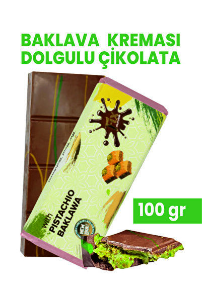 Fix 3 Adet Antep Fıstık Kreması ve Baklava Kırıntısı Dolgulu Orijinal Dubai Çikolatası 100 Gr
