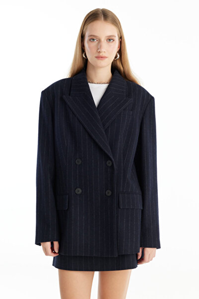 Ted Baker Oversized Lacivert Kadın Ceket TBWRJC1017-1