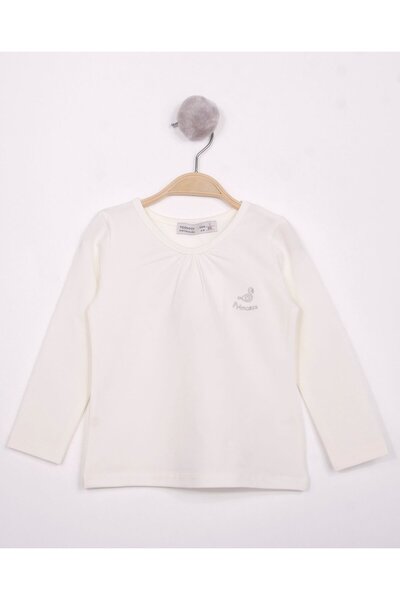 Toontoy تي شيرت بناتي مطبوع بأكمام طويلة وياقة دائرية