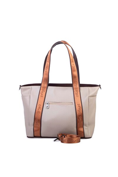 Nas Bag Women's Extra Large Shoulder Bag and Sports Bag (46X36 cm) Sand Brown Taba Lopez