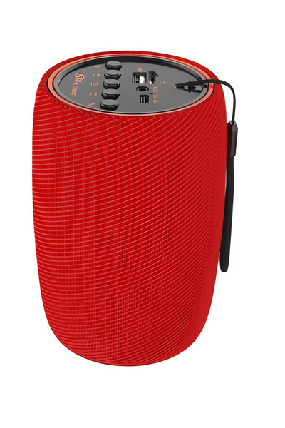 Tim Portable Bluetooth Speaker, USB, AUX–Clear Sound, Compact, Elegant Design, Red