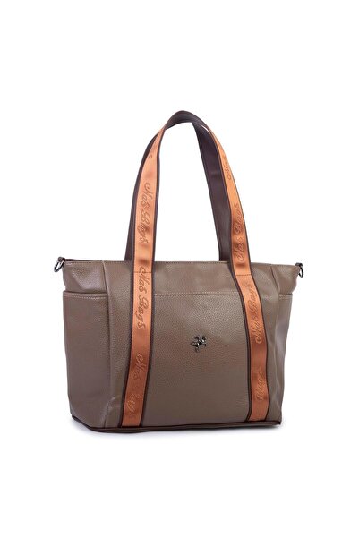 Nas Bag Women's Extra Large Shoulder Bag and Sports Bag (46X36 cm) Mink Brown Taba Lopez