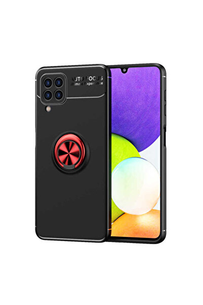 zore غطاء حماية لهاتف Galaxy A22 4G من السيليكون MRSA Ravel - أسود-أحمر