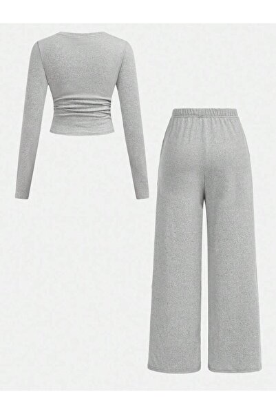 Machetta Girl's Little Ribbon Printed Tracksuit Bottom-Top Set