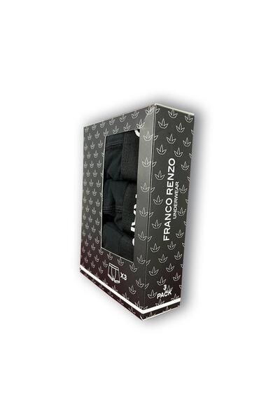 FRANCO RENZO Stretch Fabric 3-Pack Premium Box Cotton Boxers - Khaki - Anthracite - Gray