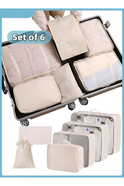 Generic Travel Organizer 6 Set Packing Cubes Travel Luggage Packing Organizers Portable Travel Accessories