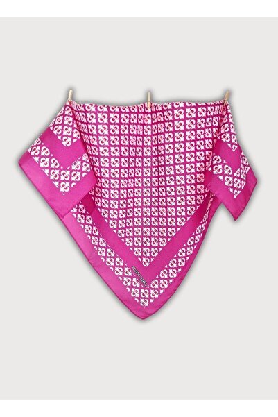 POZİTİF MRK Balance Collection Ottoman Geometric Patterned Twill Satin Neck Bandana Scarf