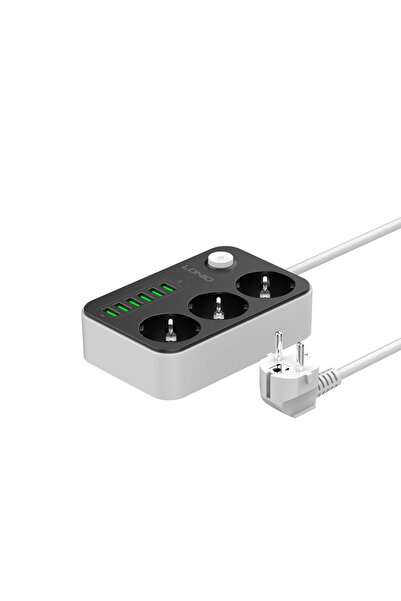 LDNIO extension cord with 3x 220V sockets and 6 USB ports (up to 3.4A)