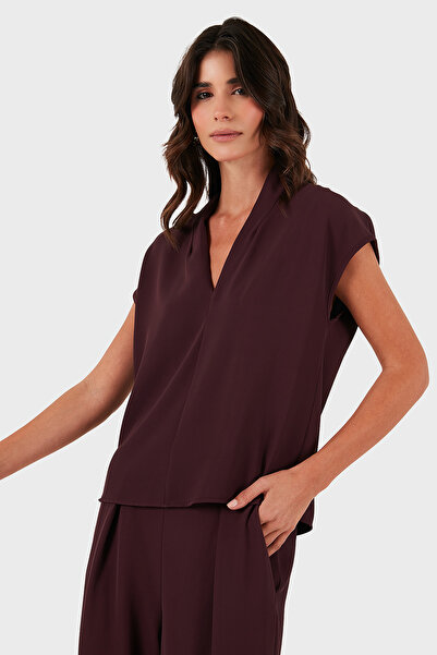 Via Dante Relaxed Fit V-Neck Short-Sleeved Blouse Blouse 268755088