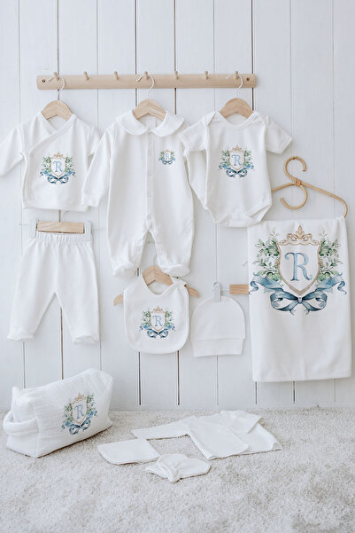 Tuğba Kuğu مجموعة عضوية من 11 قطعة - سلسلة بلو رويال - حرف P