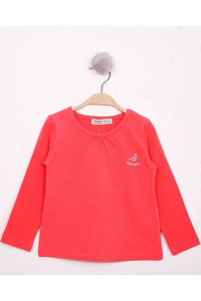 Toontoy تي شيرت بناتي مطبوع بأكمام طويلة وياقة دائرية