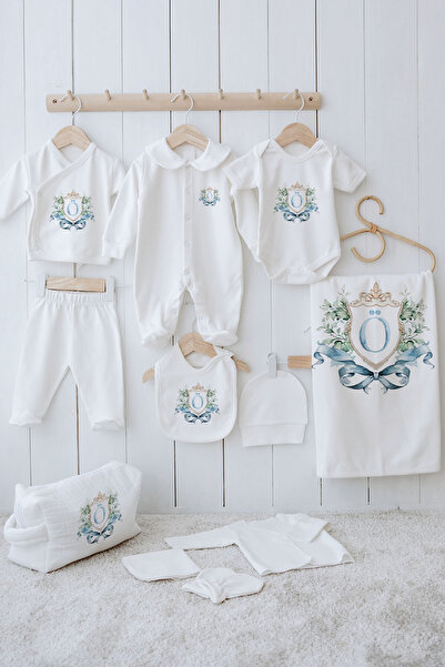 Tuğba Kuğu مجموعة عضوية من 11 قطعة - سلسلة بلو رويال - حرف O