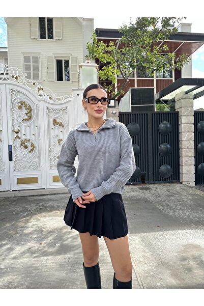 ikomteks Pulover din tricotaje cu fermoar