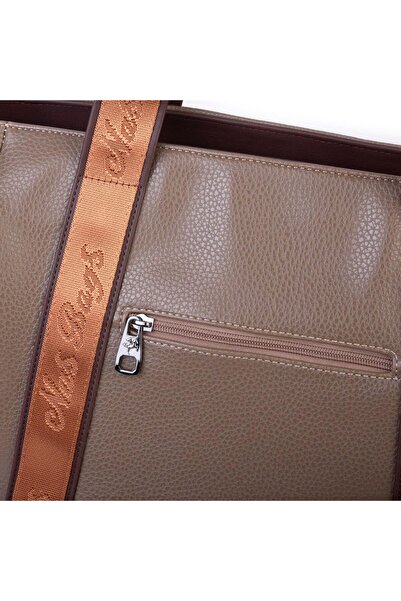 Nas Bag Women's Extra Large Shoulder Bag and Sports Bag (46X36 cm) Mink Brown Taba Lopez