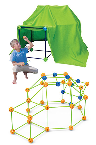 Saharina Do It Yourself Interactive Tent for Kids: 110 Balls, 200 Sticks and Waterproof Canvas